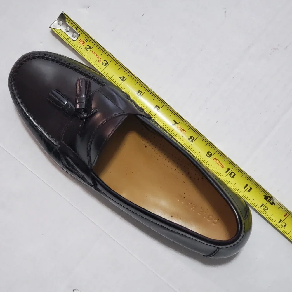 Cole Haan Mens 12D Burgundy Leather Pinch Tassel Loafers 03507 Dress Shoes